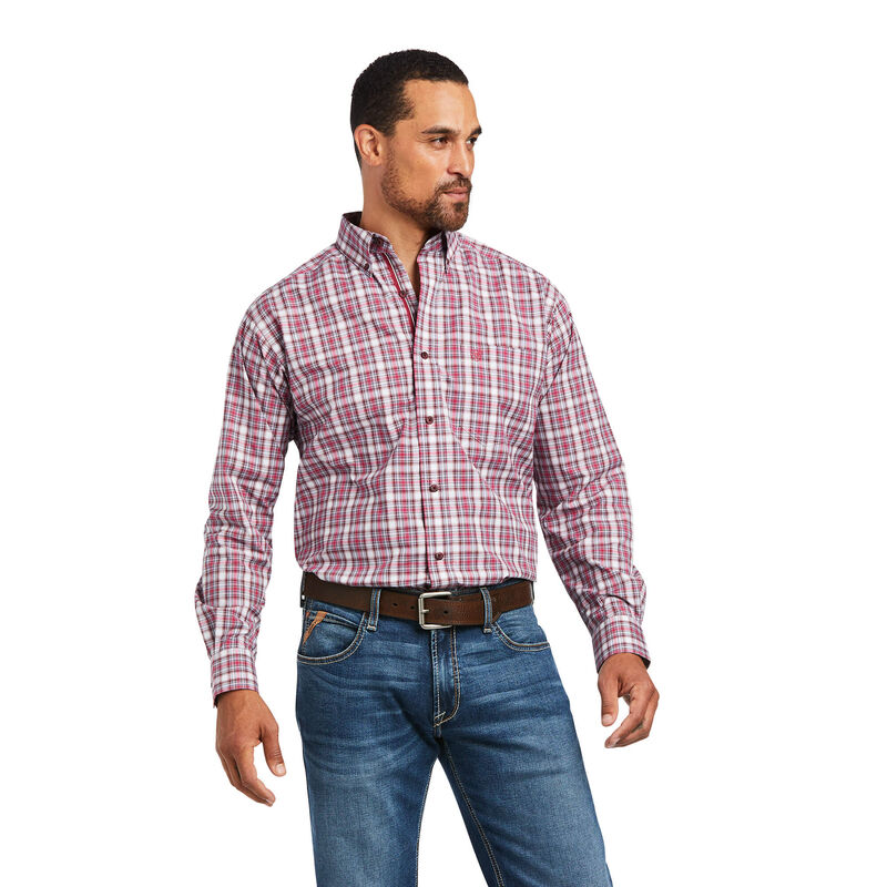 Ariat Hemden Herren - Pro Series Judson Classic Fit Rosa/Weiß ( BOTUV-3214 )